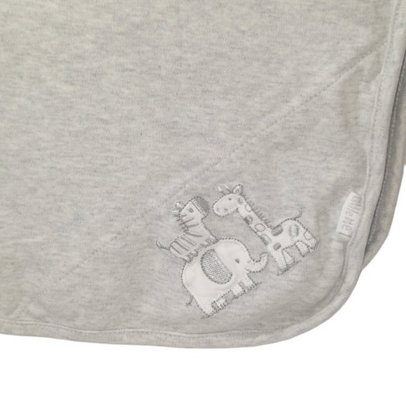 Little Me Gray Giraffe Elephant Zebra Receiving Security Lovey Blanket 28" X 24 - Picture 2 of 4